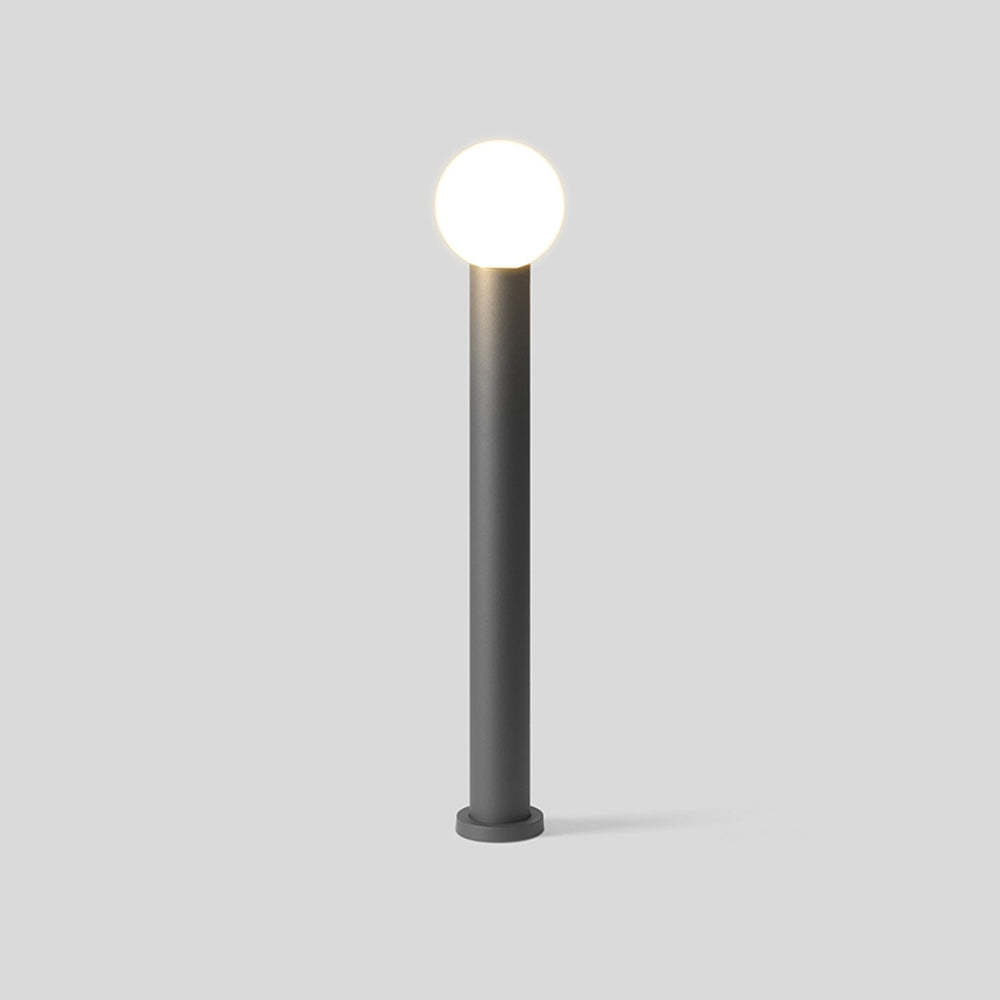 Pena Modern Metal Bollard Light with spherical lampshade