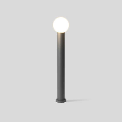 Pena Modern Metal Bollard Light with spherical lampshade