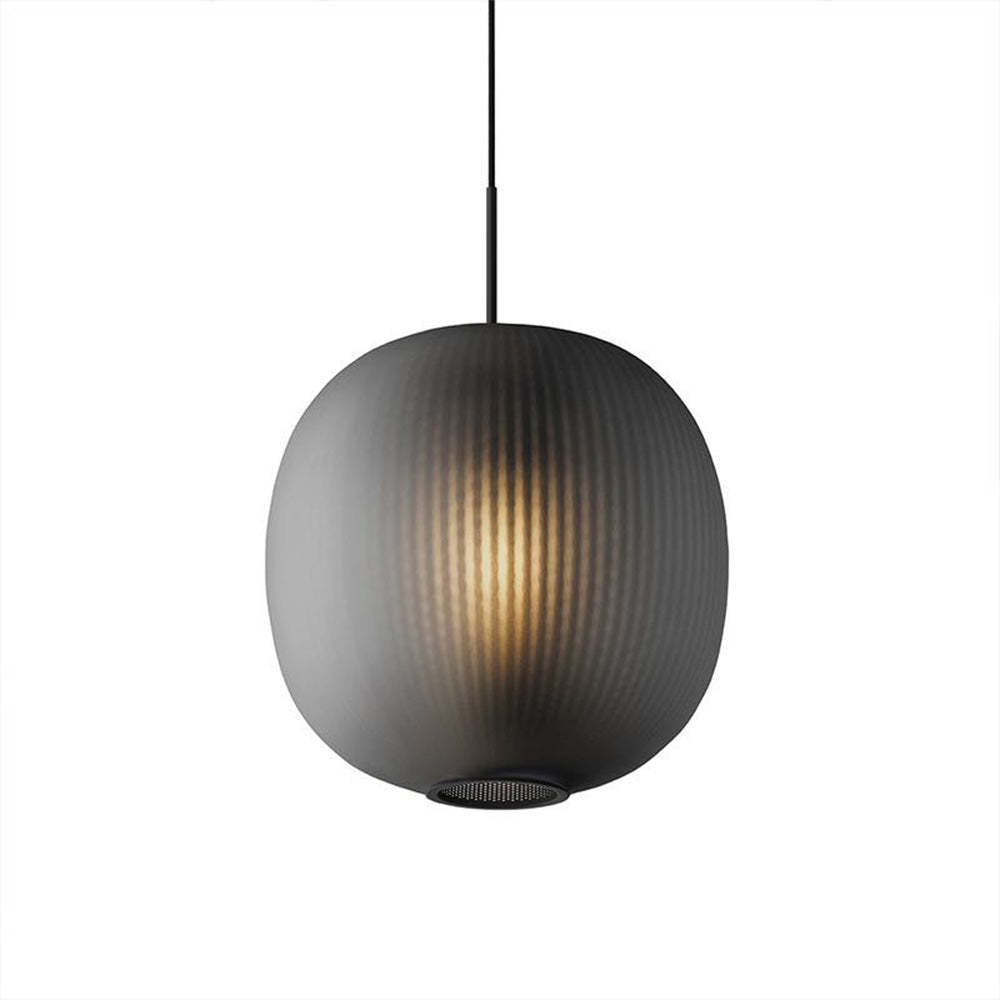Hailie glass pendant light, sandy metal finish