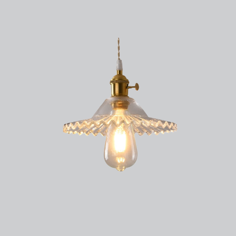 Art Deco Brass and Glass Pendant Lighting