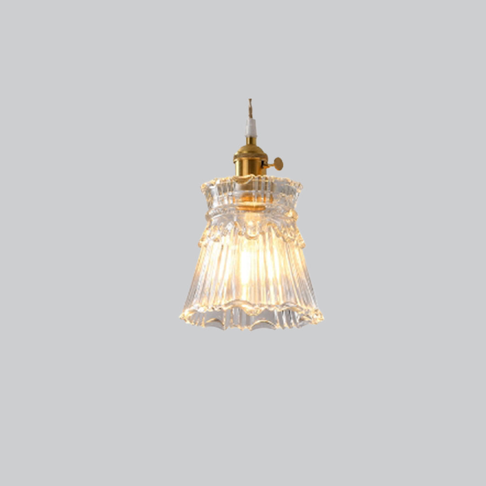 Hailie Art Deco glass pendant lighting with brass accents