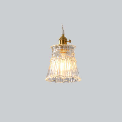 Hailie Art Deco glass pendant lighting with brass accents