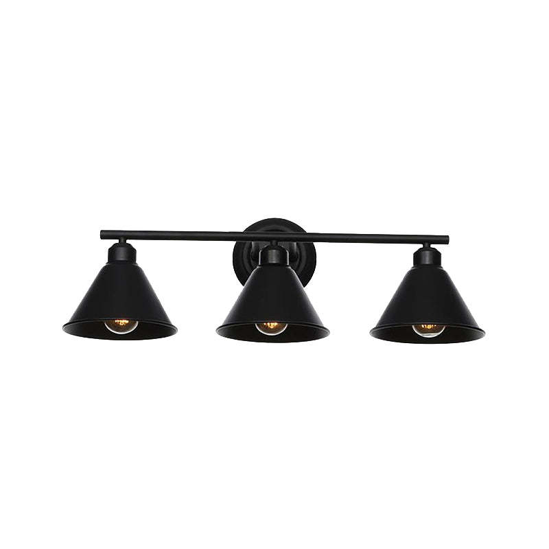 Alessio Industrial Vanity Light - Black 3-Light Wall Fixture
