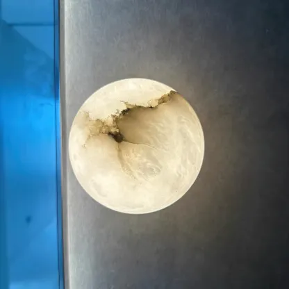 Jade Modern Round Mini Alabaster Wall Light Bedroom Hallway Living Room