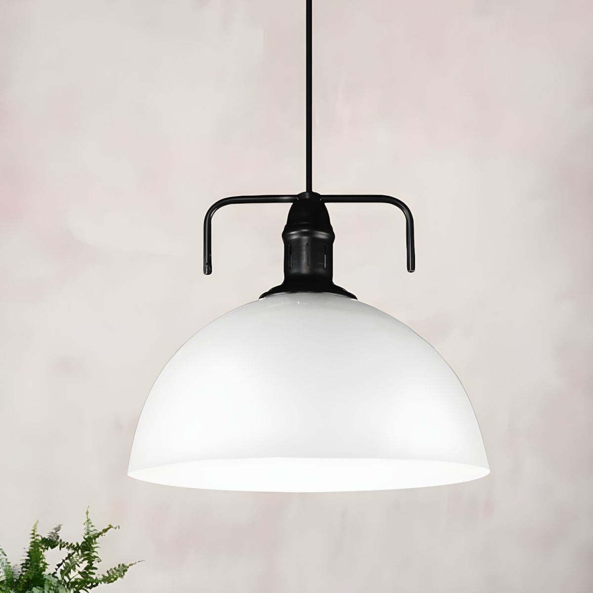 White Morandi Dome Pendant Light, Metal