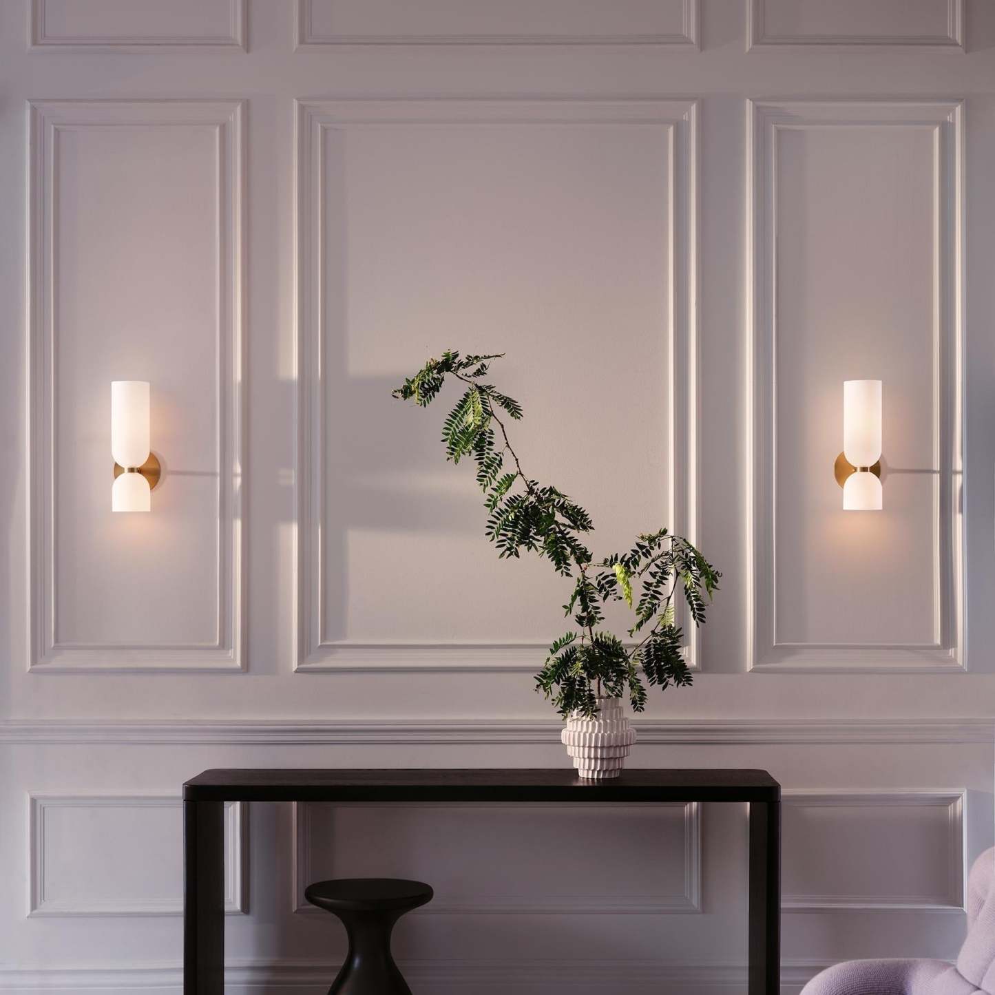 Modern bedroom sconces with decor