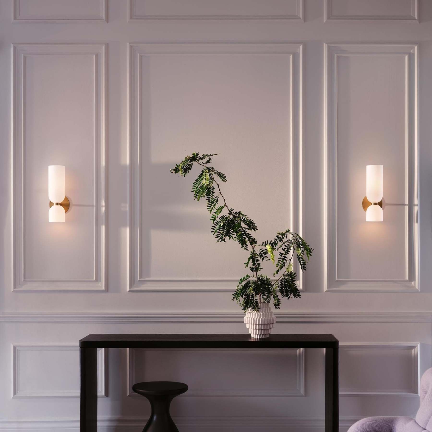 Modern bedroom sconces with decor