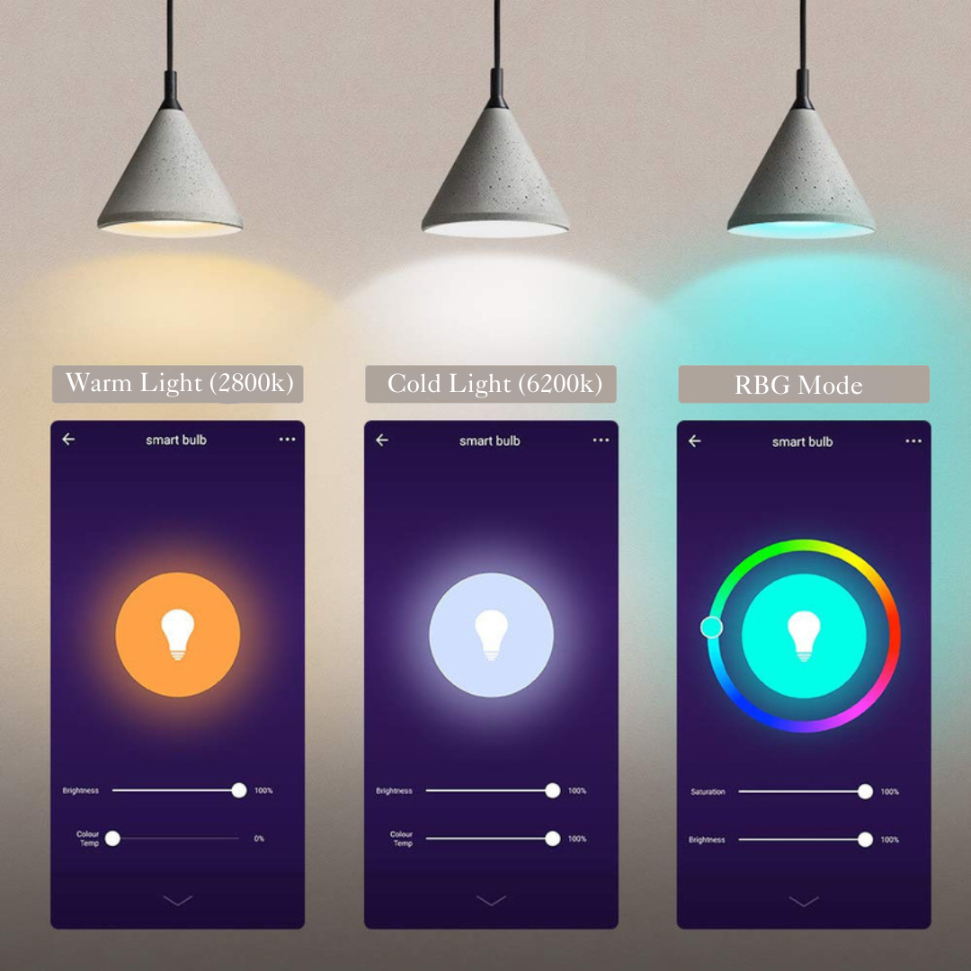 E12 WiFi Smart Light Bulb color temperature options