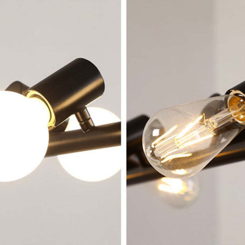 Alessio Chandelier: close up of LED and Edison bulbs