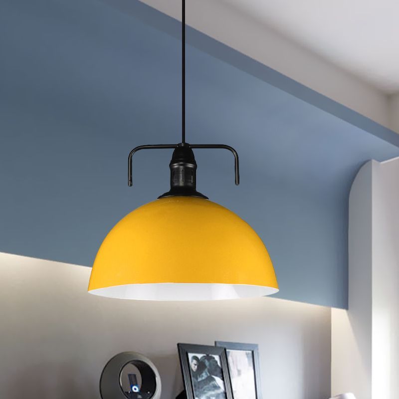 Yellow Morandi Pendant Light, Dome Metal