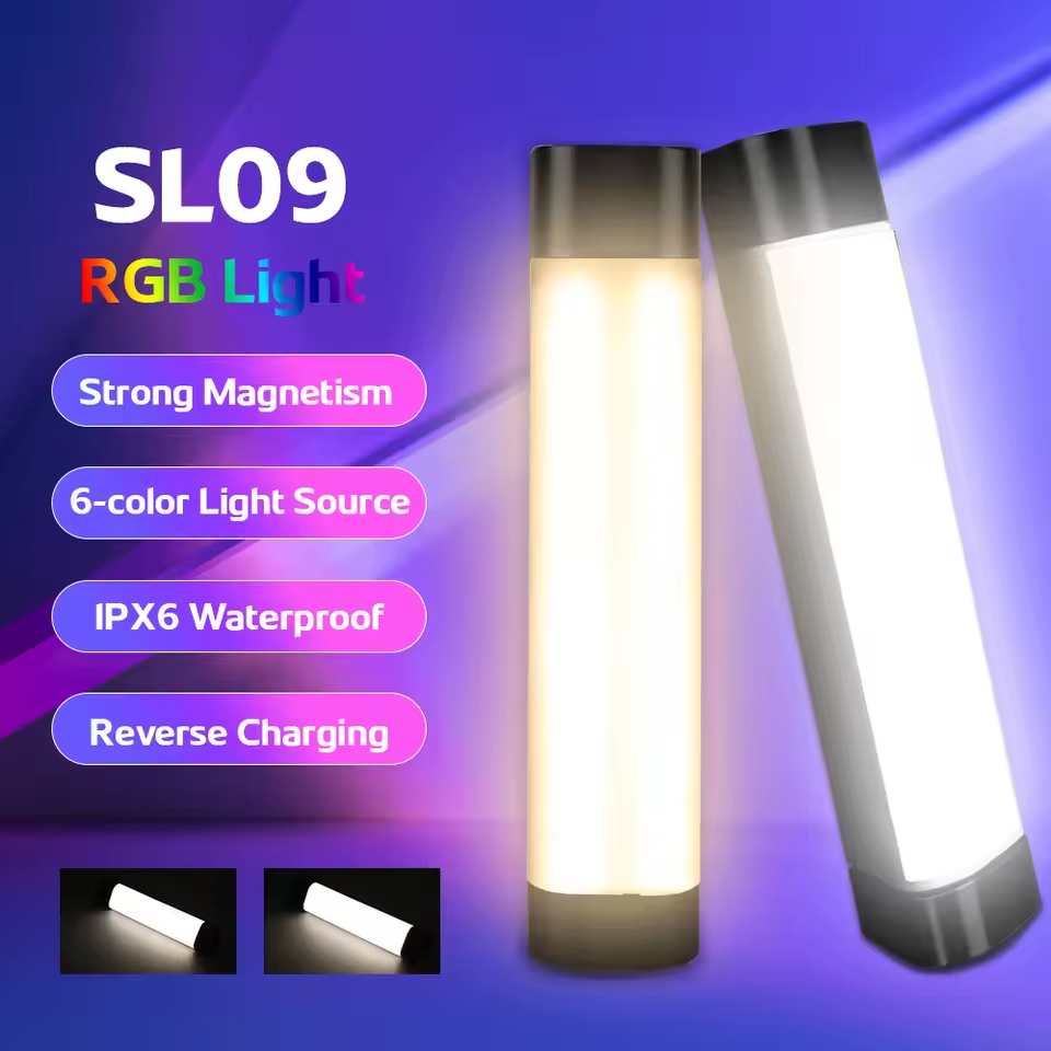 SKYRAY SL09 Magnetic Work Light USB-C Rechargeable Flashlight for Camping Car Repair Outdoor with Adjustable Brightness RGB Mode