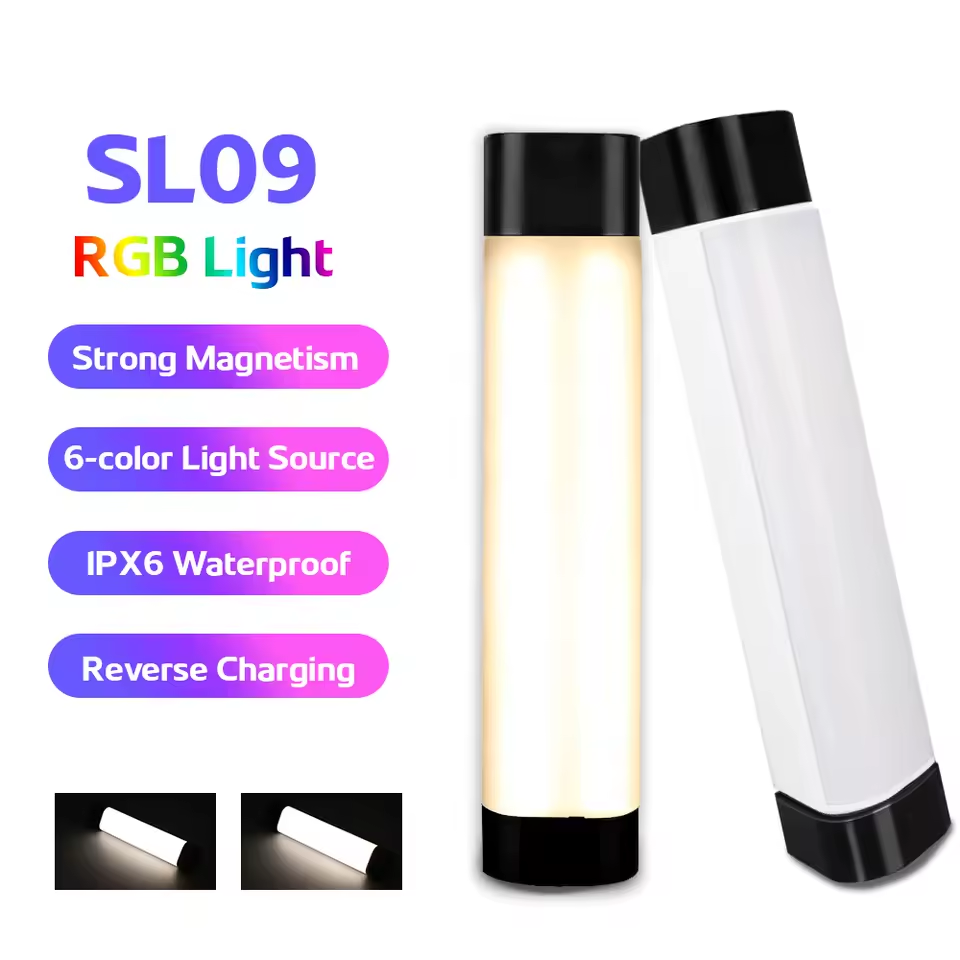 SKYRAY SL09 Magnetic Work Light USB-C Rechargeable Flashlight for Camping Car Repair Outdoor with Adjustable Brightness RGB Mode