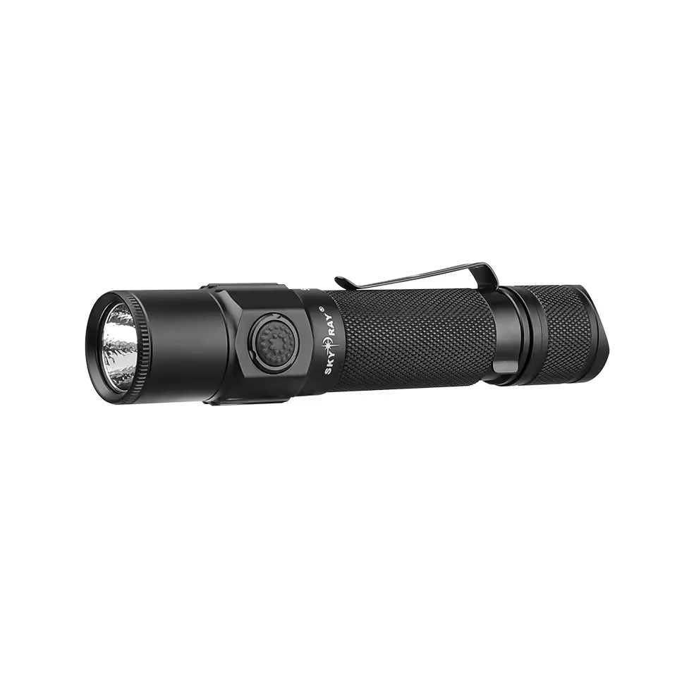 SKYRAY S11 High Power Rechargeable LED Flashlight 1850 lumen Army Tactical Flashlight Protable Self Defense Torch Military Lamp