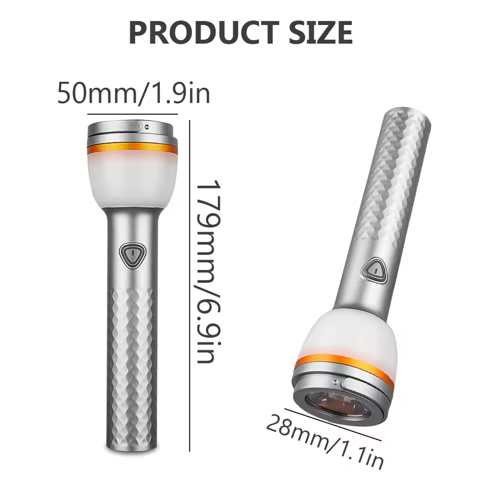 SKYRAY SL12 Rechargeable Magnetic Flashlight with Handle - High-Power Outdoor Camping Light for Hiking, and Emergency Supplies