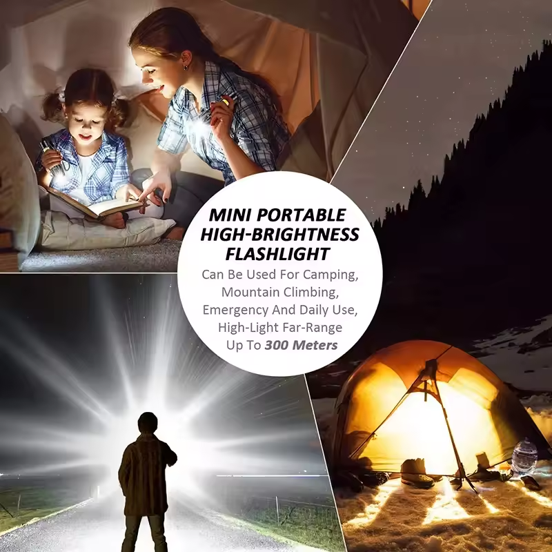 SKYRAY SK-511 Portable Rechargeable Zoom LED Flashlight Mini Flash Light Torch Lantern 3 Lighting Modes Camping Lamp
