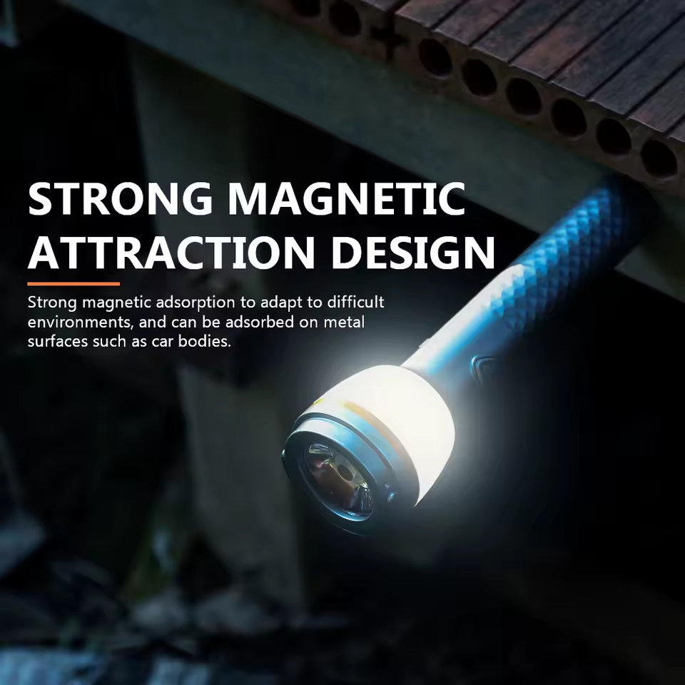 SKYRAY SL12 Rechargeable Magnetic Flashlight with Handle - High-Power Outdoor Camping Light for Hiking, and Emergency Supplies