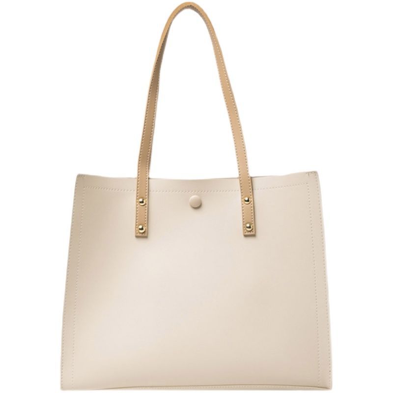 Ladies Leather Solid Color Plain Handbag mySite