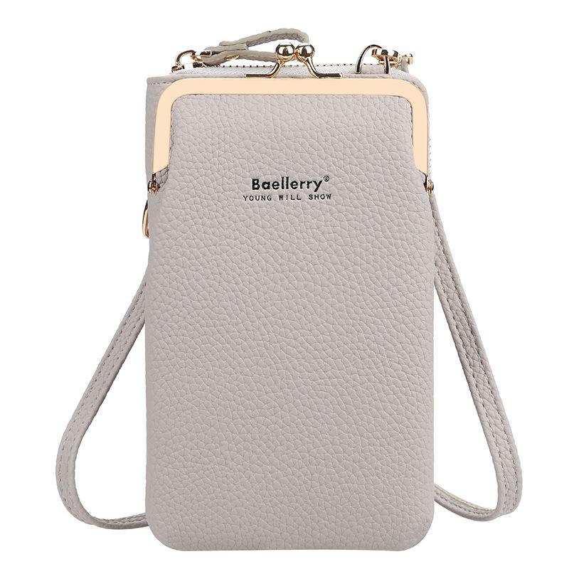 Ladies vertical lychee pattern shoulder messenger bag mySite