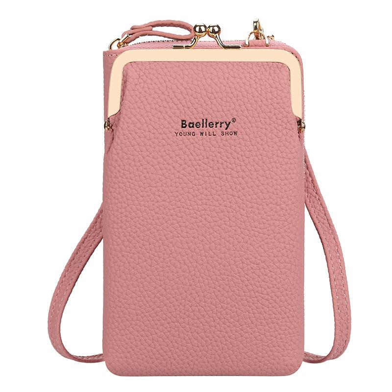 Ladies vertical lychee pattern shoulder messenger bag mySite