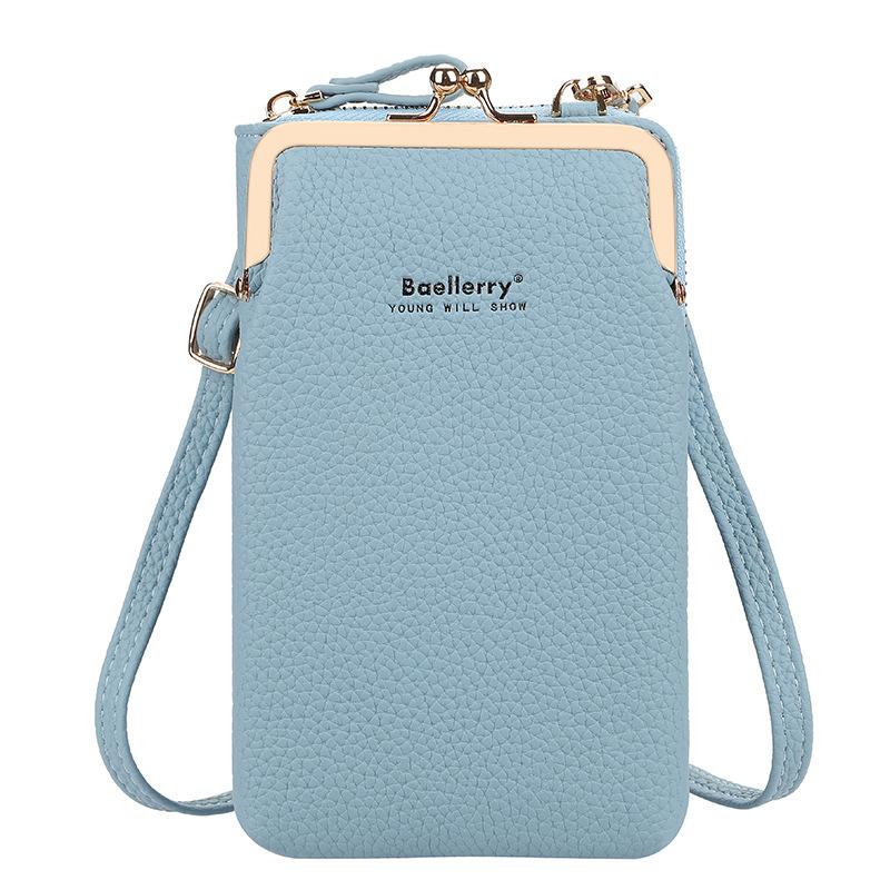 Ladies vertical lychee pattern shoulder messenger bag mySite