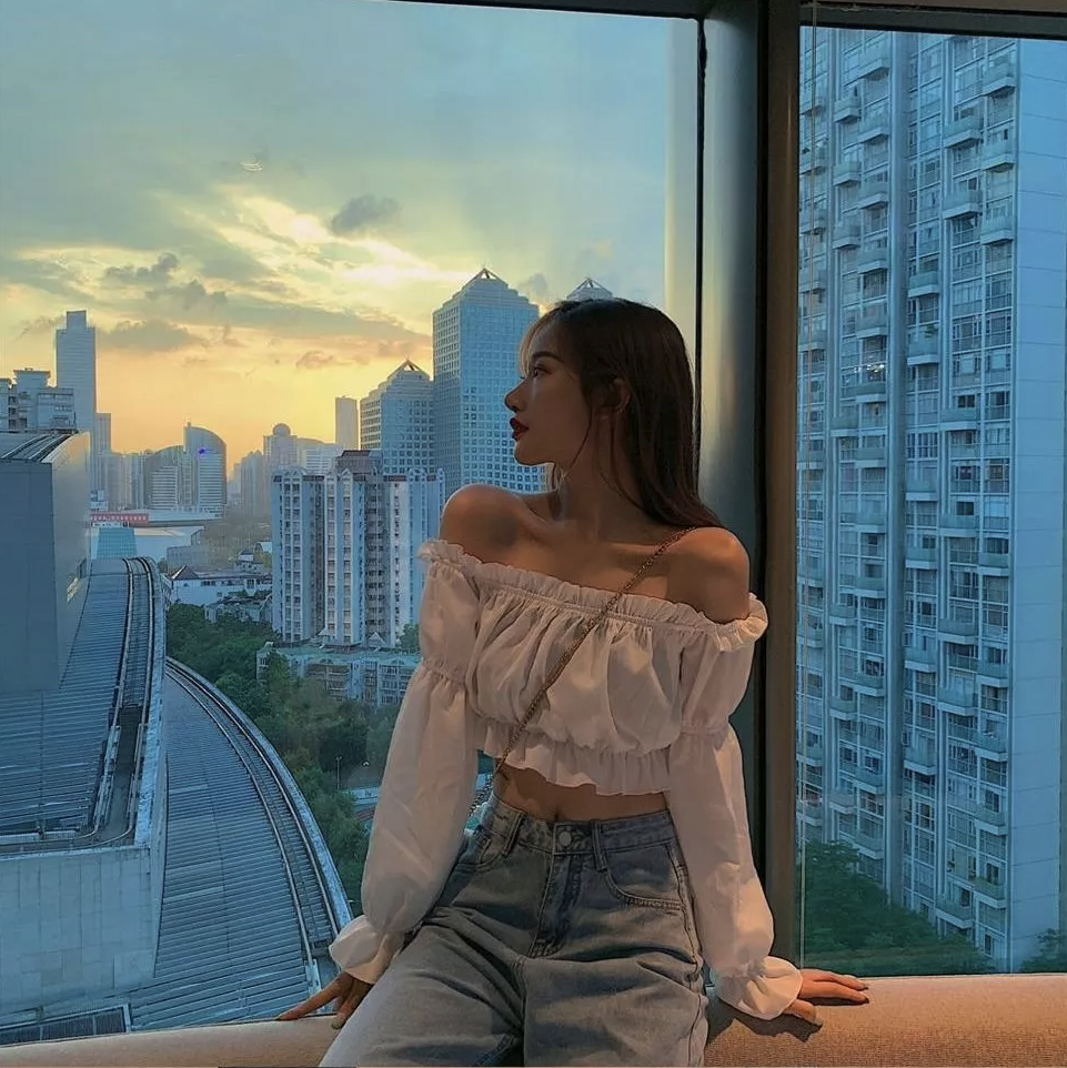 勿动-勿动-Women Top Sexy Blouse Off Shoulder Top Long Sleeve Skirtapi