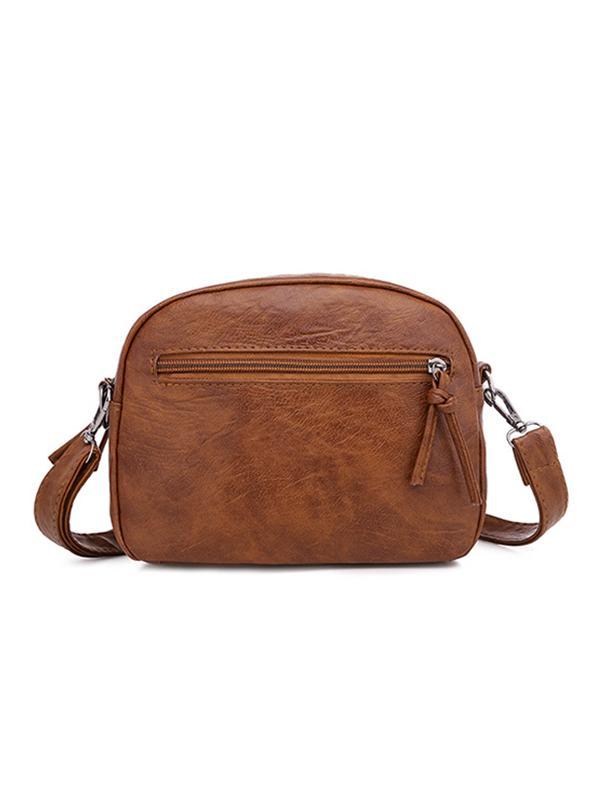 Vintage Washed Leather Utility Crossbody Bag mySite