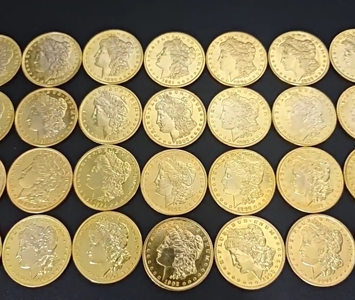 [Full Set]1878-1902 Morgan Silver Dollar Gold Plated Coin 25 PC