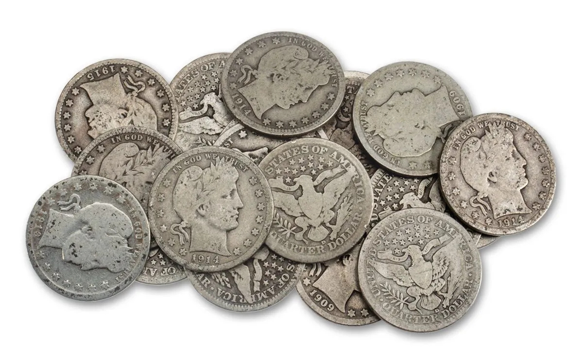 [Complete Set]1892–1916 Silver Barber Quarter 25pc