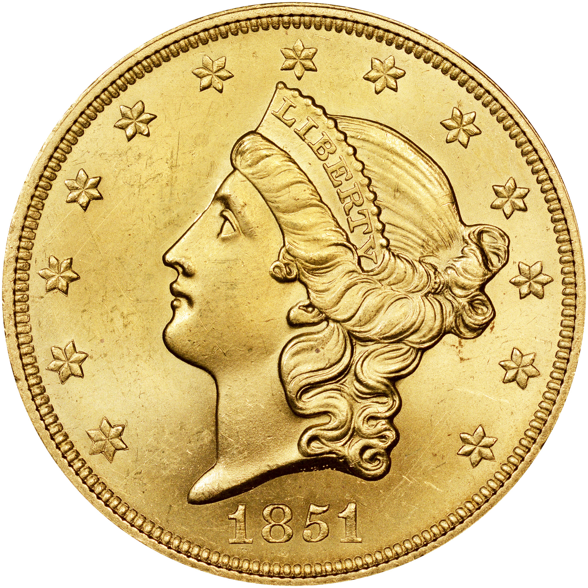 1850-1866 Liberty Head $20 Gold Coin Fine Uncirculated Limited Edition
