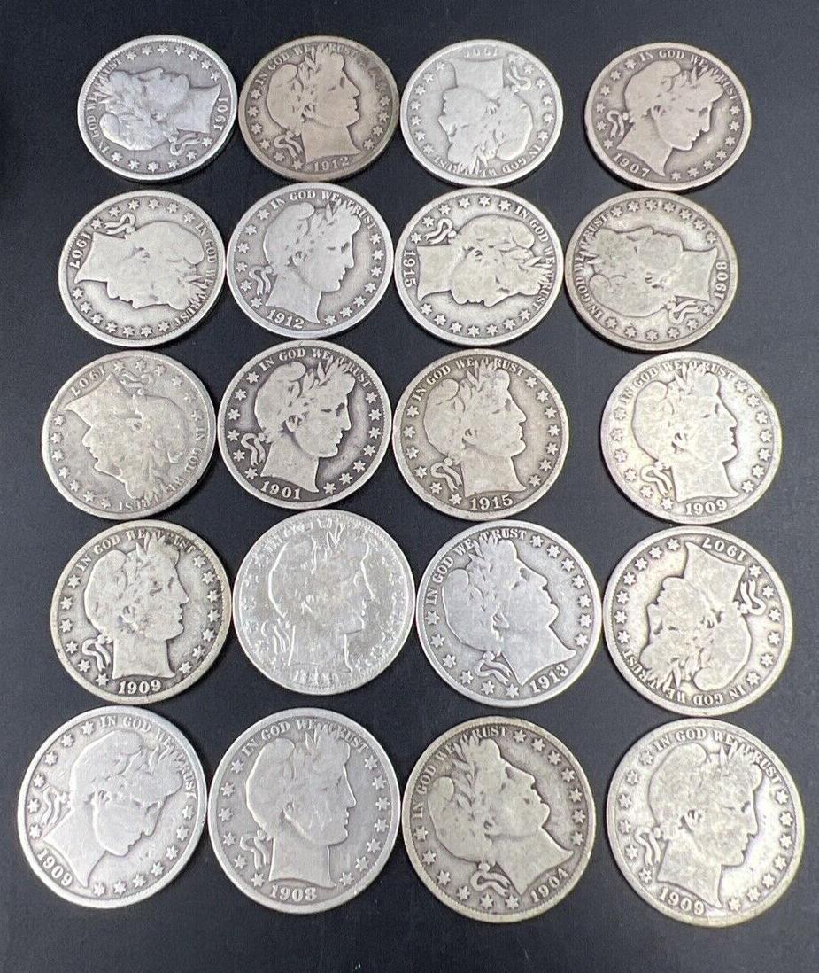 [Complete Set]1892–1916 Silver Barber Quarter 25pc