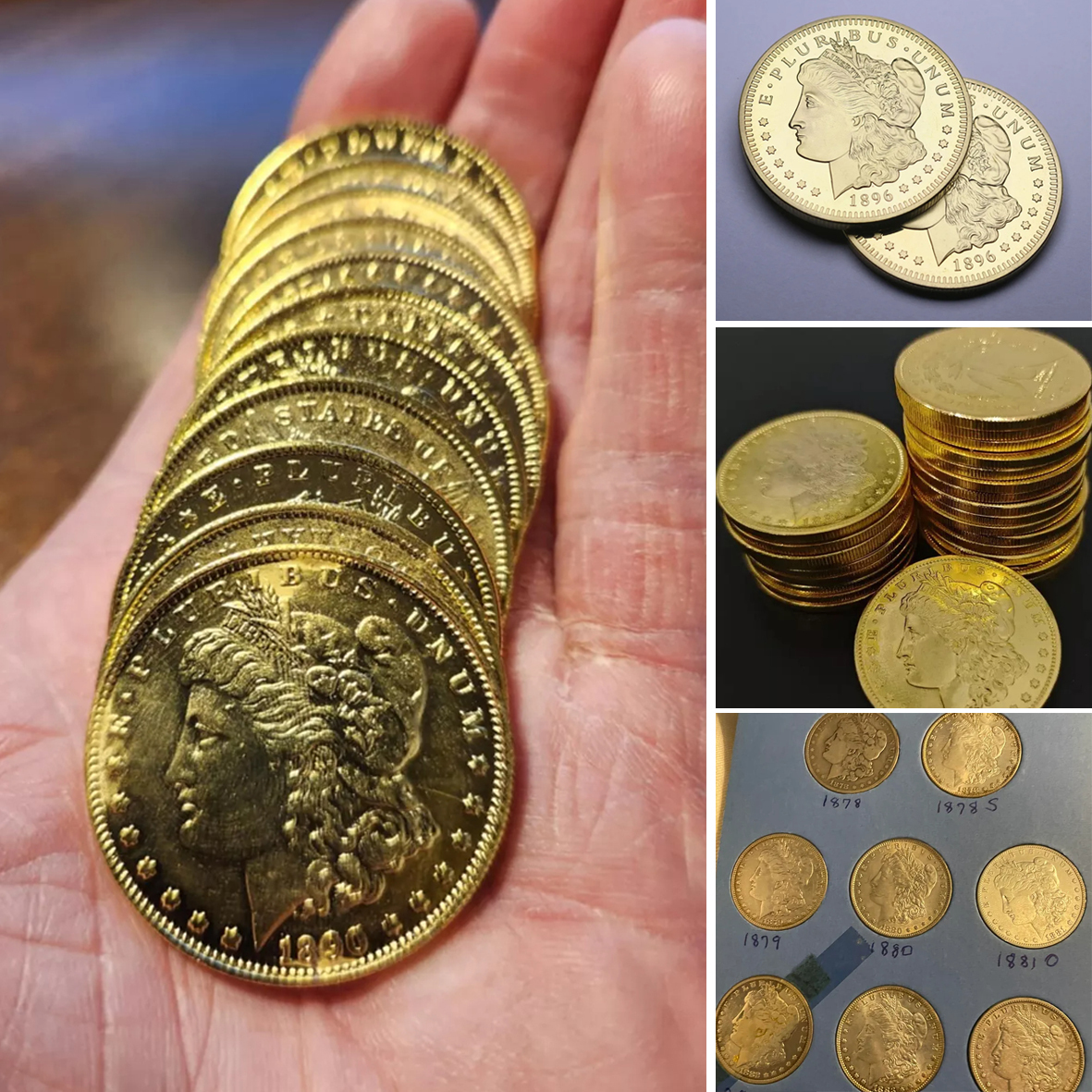 [Complete Set]1878-1902 Morgan Silver Dollar Gold Plated Coin 25 PC