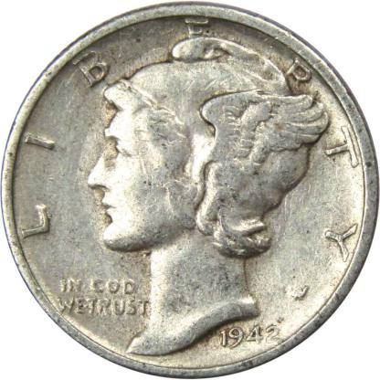 1916-1945 10 Cent Mercury Silver