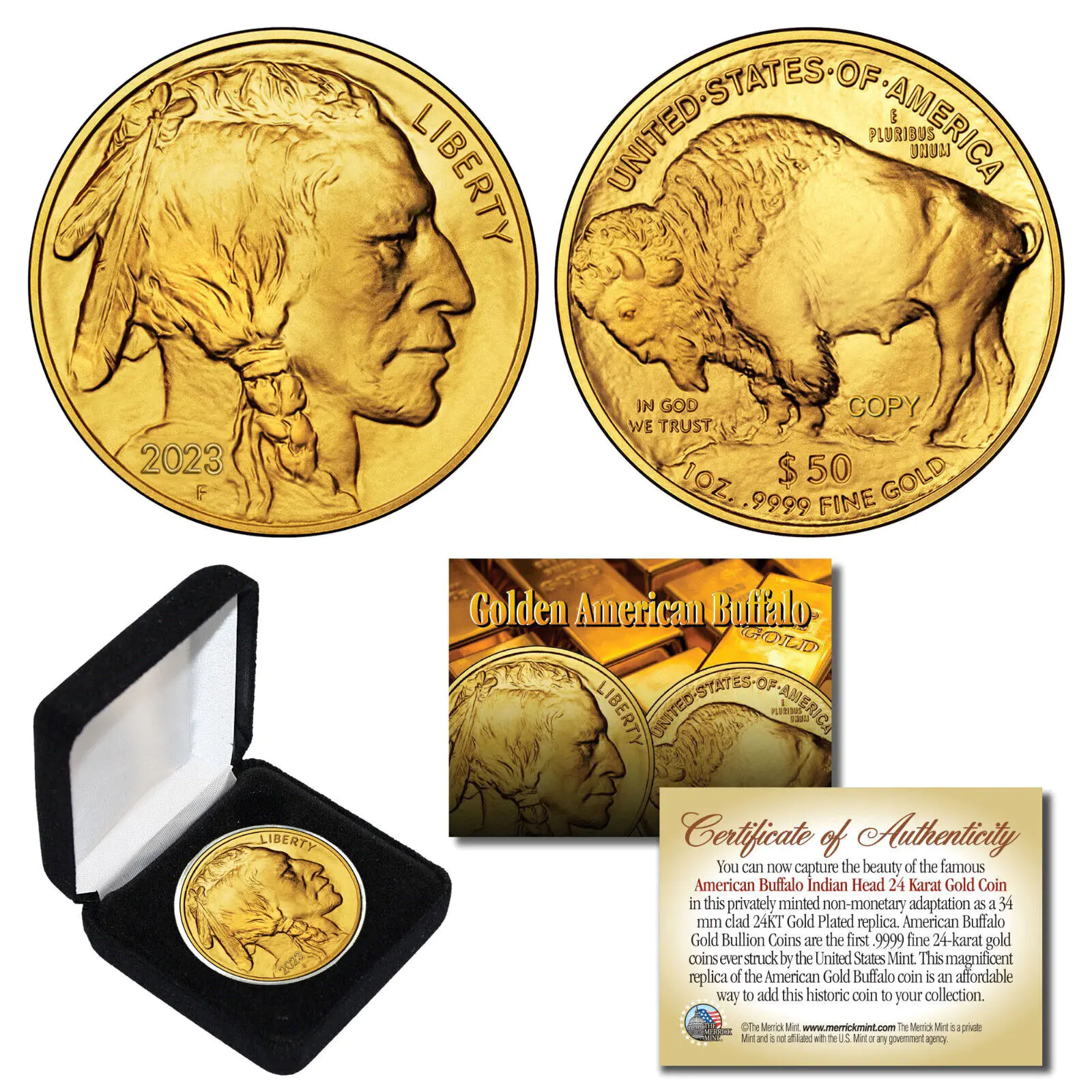 2024 1 oz Gold American Buffalo $50 Coin BU