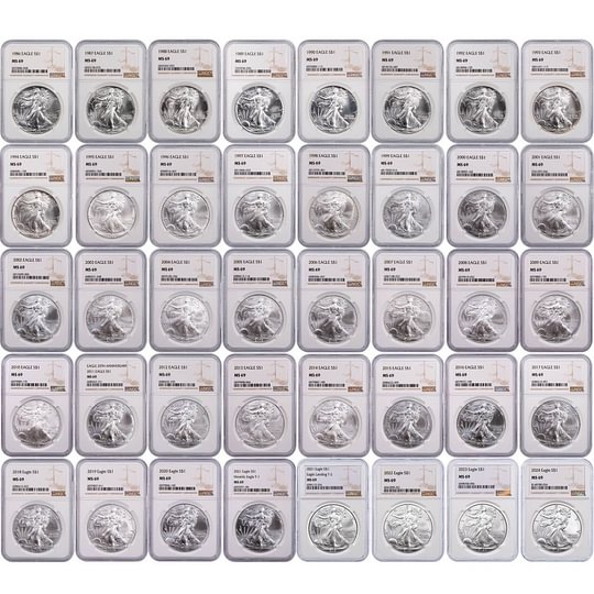 [Complete Set]1986-2024 Silver American Eagle Proof 39 Date Run Limited quantity