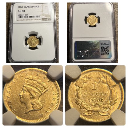 1854-1870 Indian Princess Head Gold $3 Fine Uncirculated Limited Edition