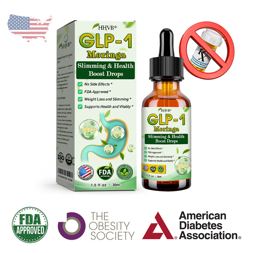 HHVB® GLP-1 Moringa Slimming & Health Boost Drops🌈🌈( 👨‍⚕️Food-grade fat burner – Developed by The Obesity Society)