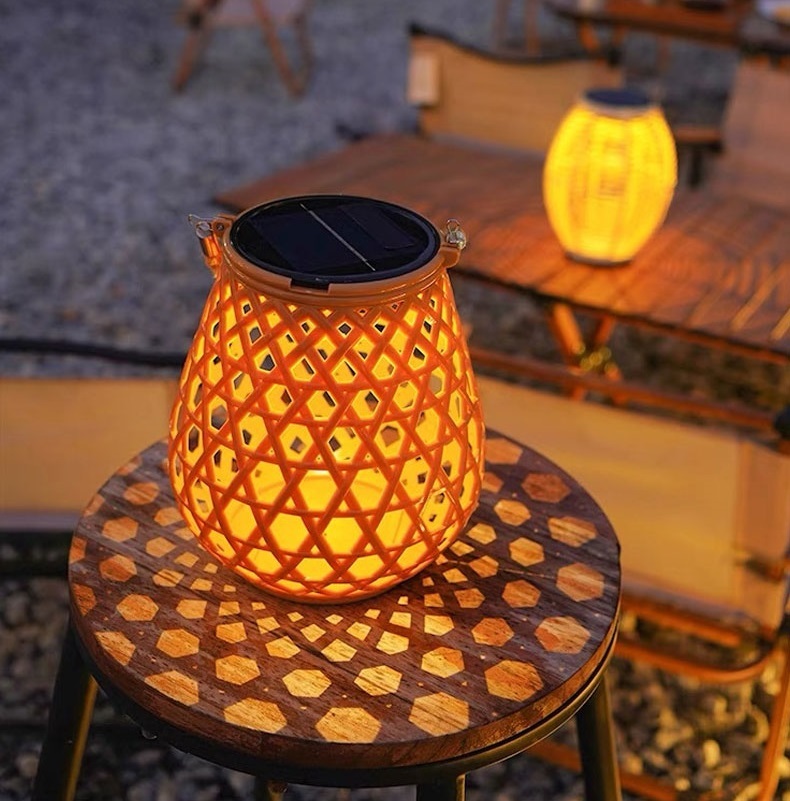 solar imitation bamboo weave light shadow lamp-Bamboo Weaving