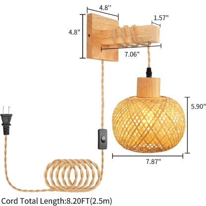 Bamboo Wall Lamp(Style-2)-Bamboo Weaving