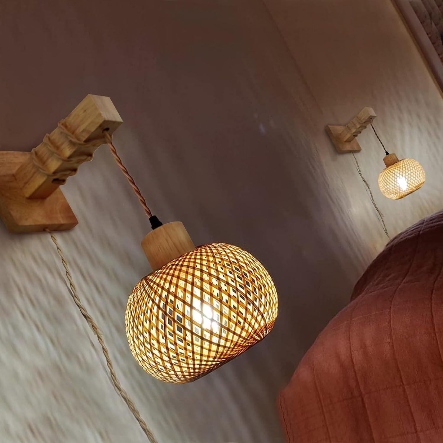 Bamboo Wall Lamp(Style-2)-Bamboo Weaving