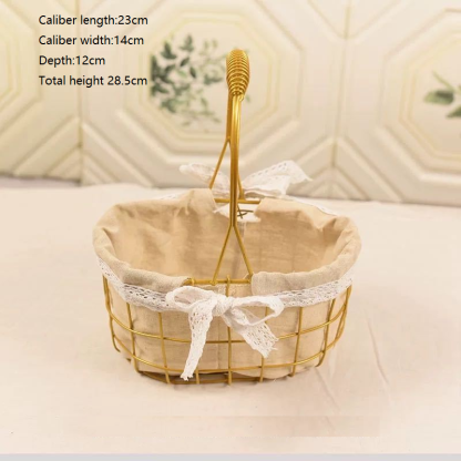 Gold cloth lined oval small size