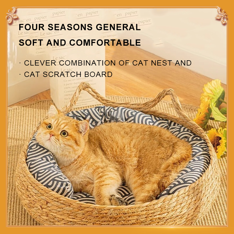 Grass and Rattan Cat Nest