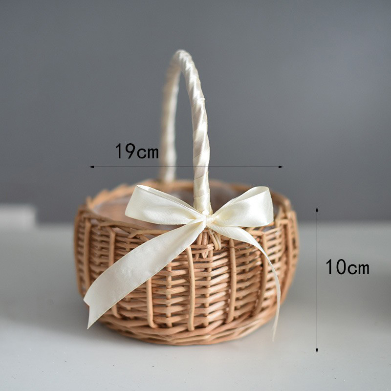 Baby Basket Large White Ribbon
