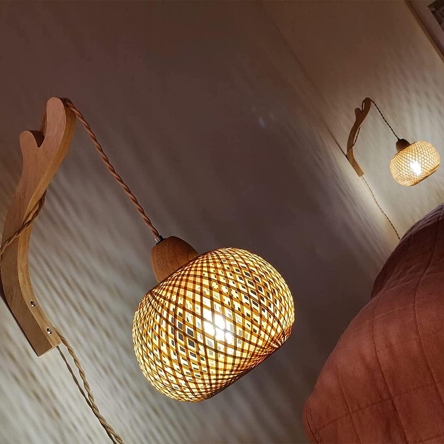 Bamboo Wall Lamp(Style-1)-Bamboo Weaving