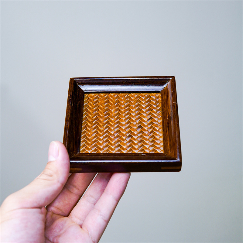 Double Heavy Bamboo Square Mat Coaster