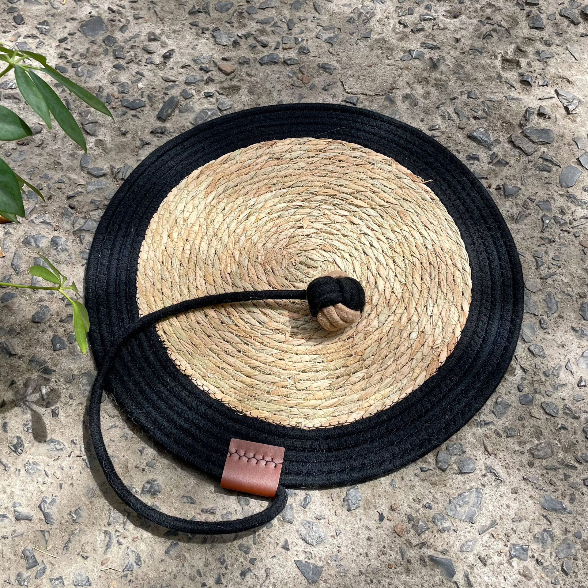 Cattail Grass + Classic Black Cat Scratch Pad · Diameter 80cm (Available for Multiple Pets)