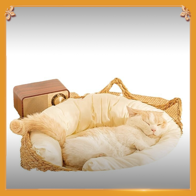 Grass and Rattan Cat Nest