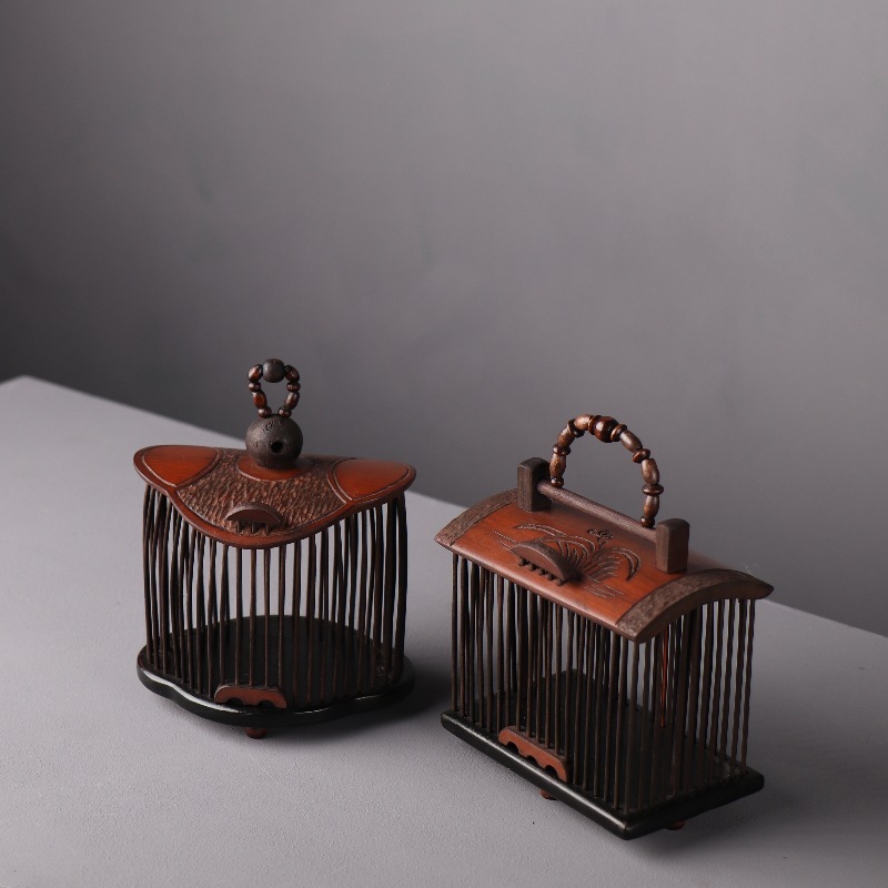 Retro katydid Cage-Bamboo Weaving