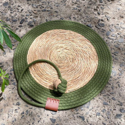 Cattail Grass + Olive Green Cat Scratch Pad · Diameter 80cm (Available for Multiple Pets)