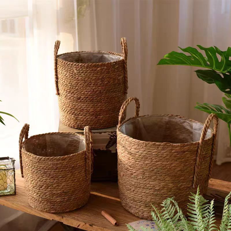Straw Flowerpot-Bamboo Weaving