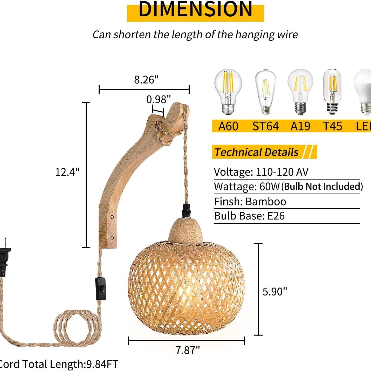 Bamboo Wall Lamp(Style-1)-Bamboo Weaving